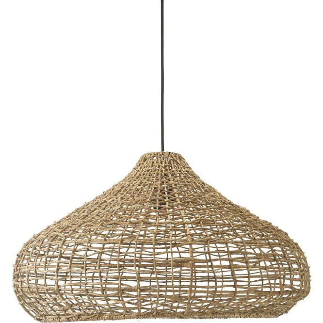 Duża lampa rattanowa na taras Mira naturalna 03